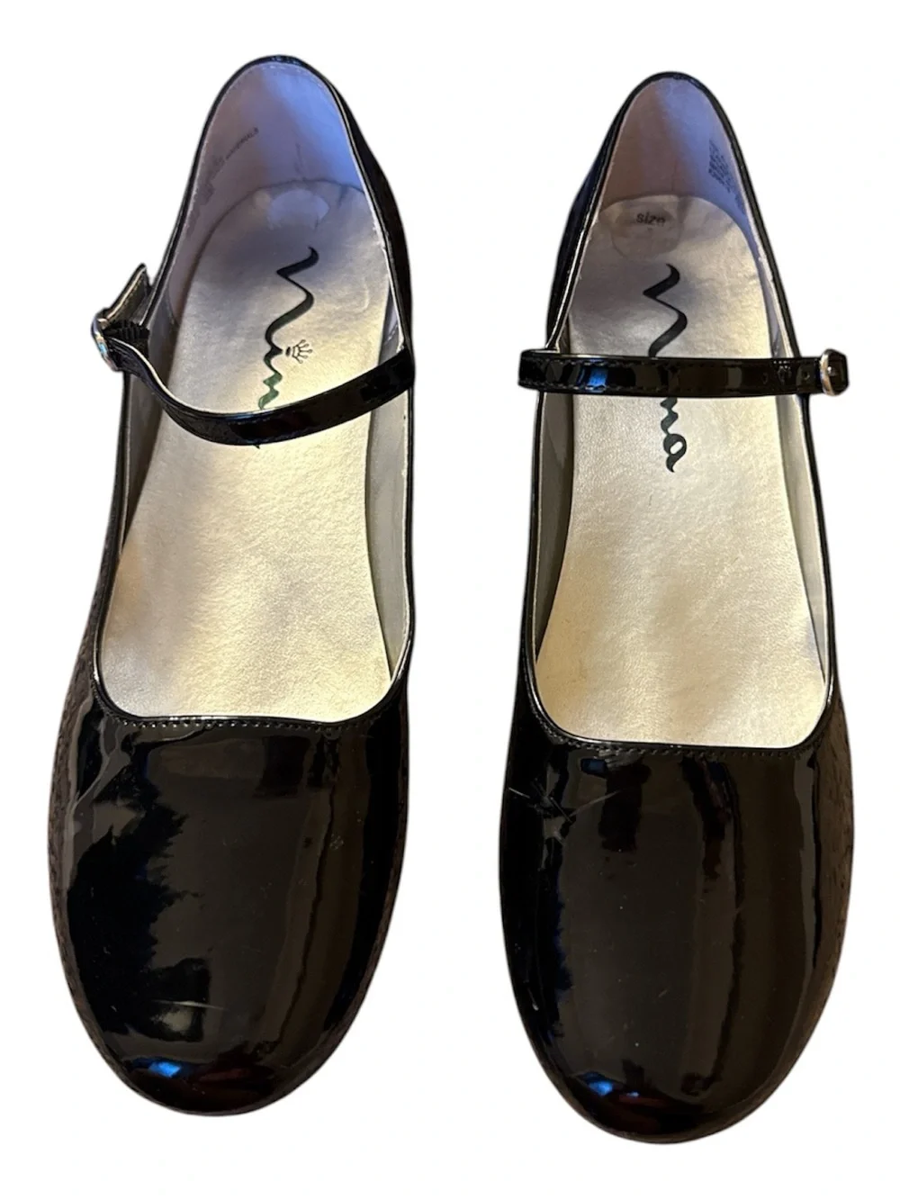 Nina Seeley Black Patent Mary Jane Heels Buckle Strap